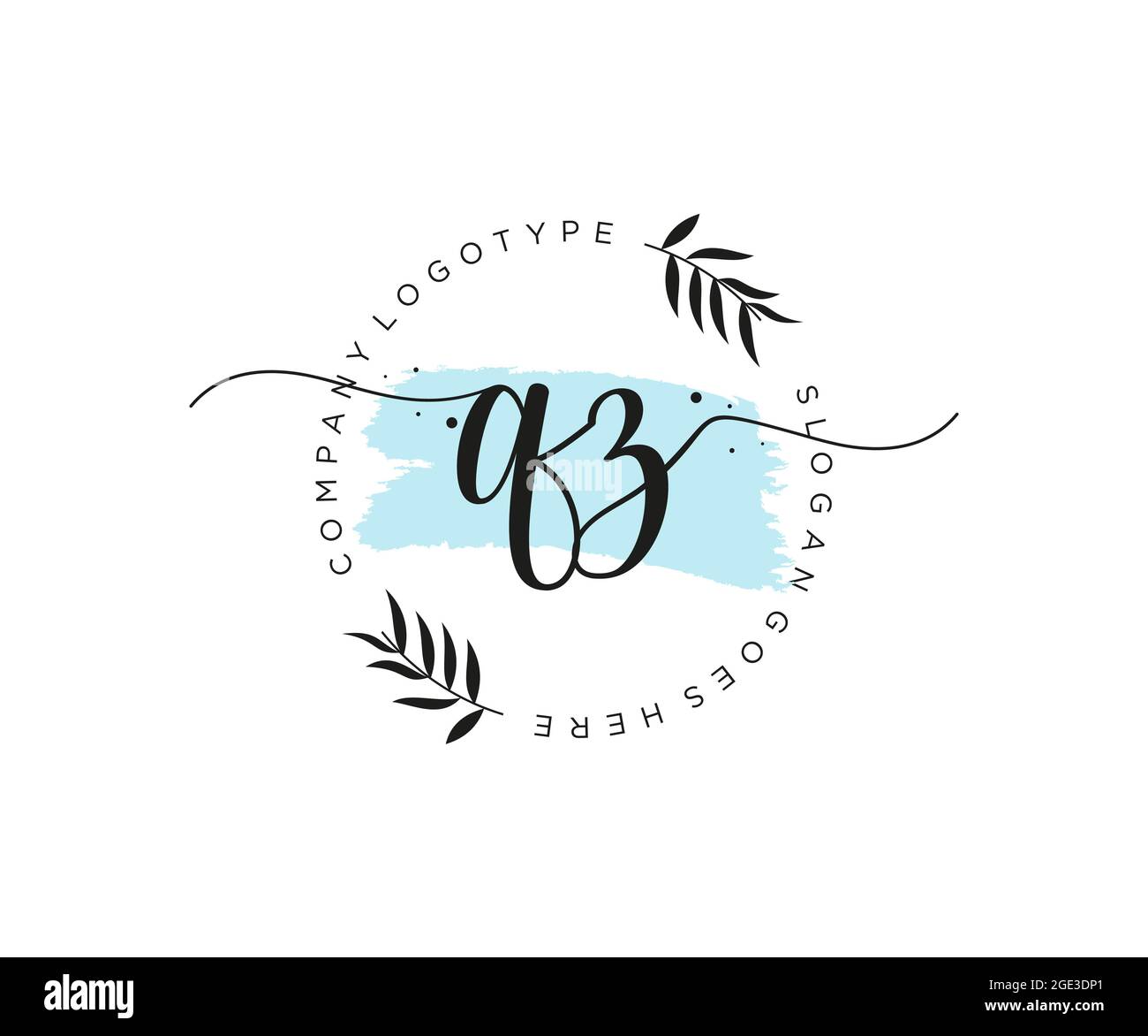 QZ Feminine logo beauty monogram and elegant logo design, handwriting ...