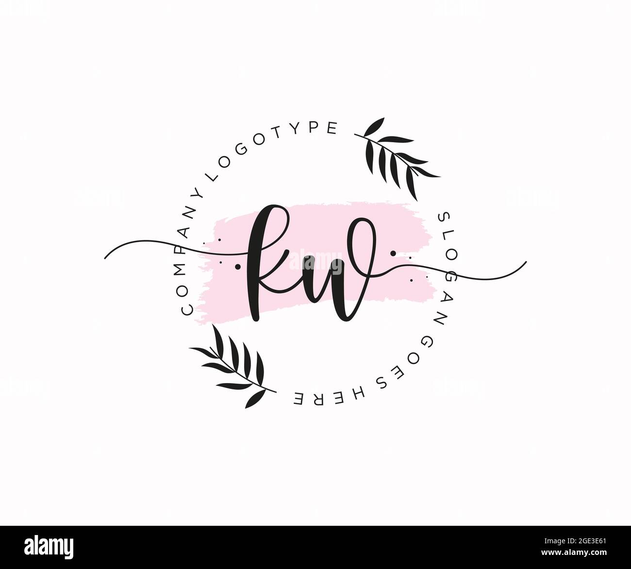 KW Feminine logo beauty monogram and elegant logo design, handwriting ...
