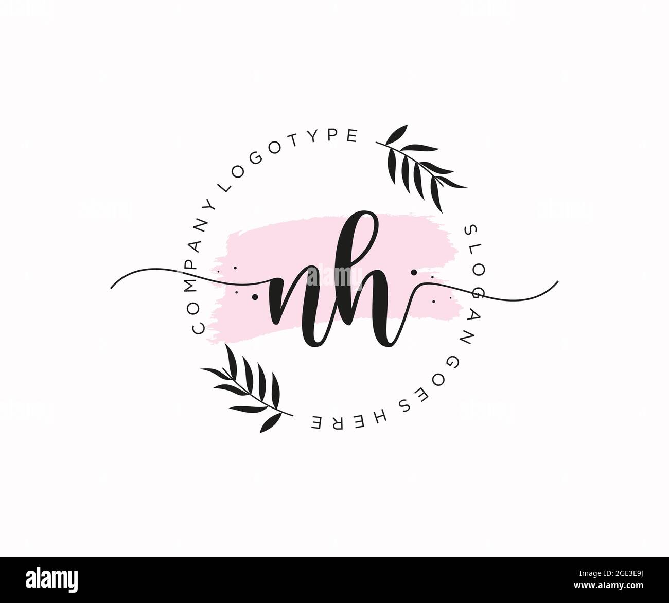 NH Feminine logo beauty monogram and elegant logo design ...