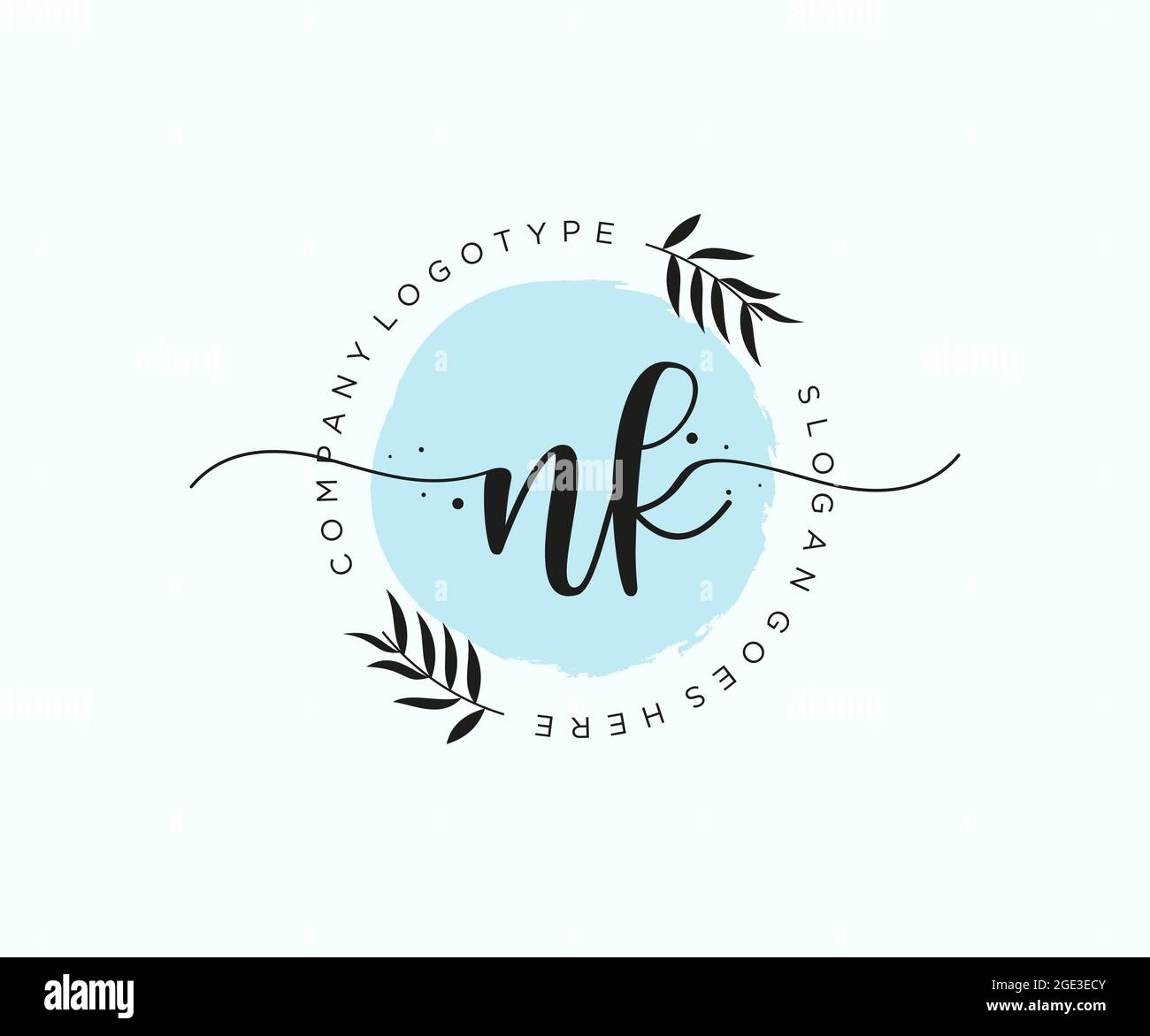 NK Feminine logo beauty monogram and elegant logo design, handwriting ...