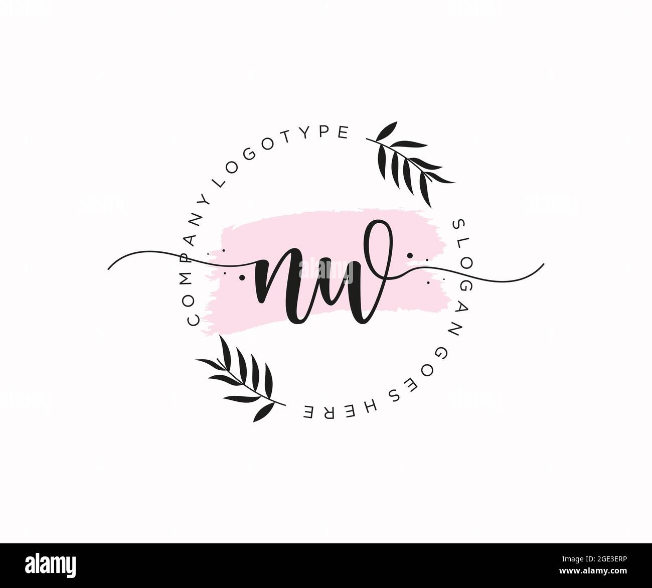 NW Feminine logo beauty monogram and elegant logo design, handwriting ...