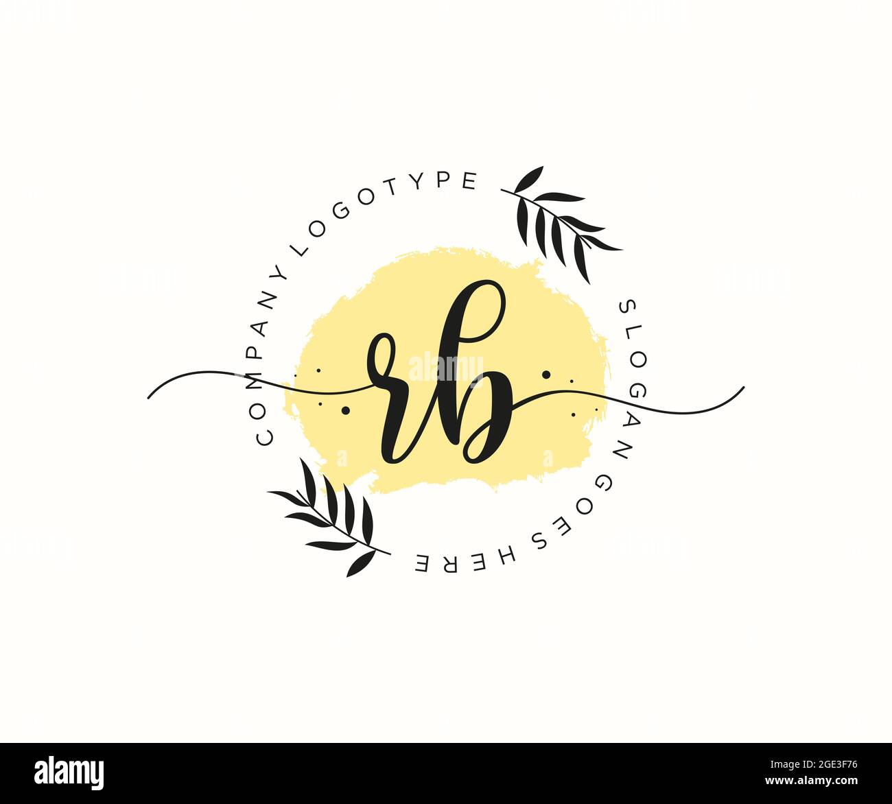 RB Feminine logo beauty monogram and elegant logo design, handwriting ...