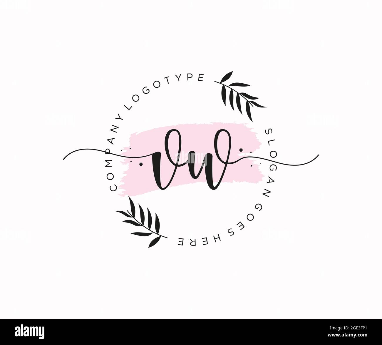 VW Feminine logo beauty monogram and elegant logo design, handwriting ...