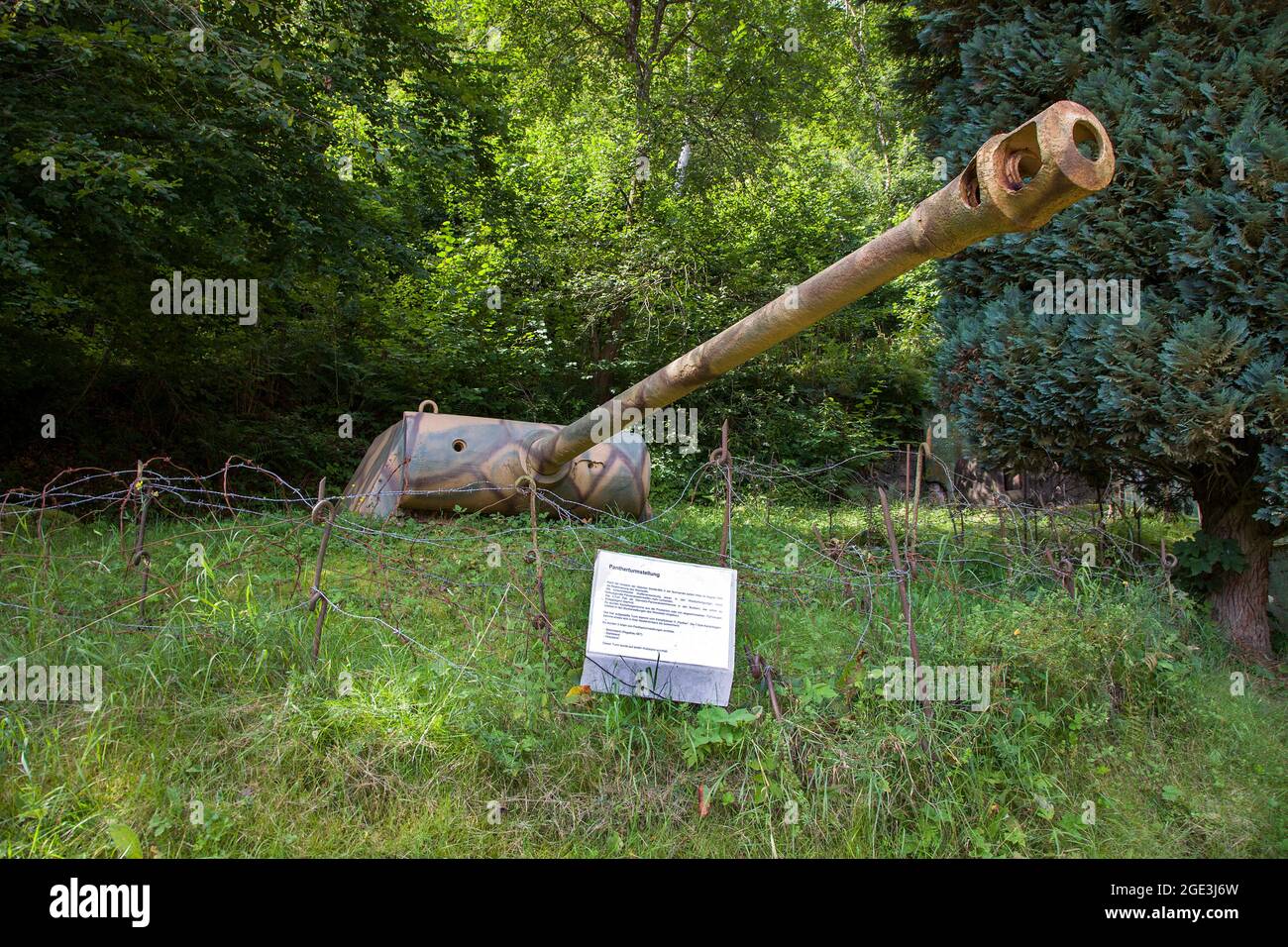 Panther tower position, Anti-tank gun at Siegfried Line, Pirmasens, Rhineland-Palatine, Germany Stock Photo