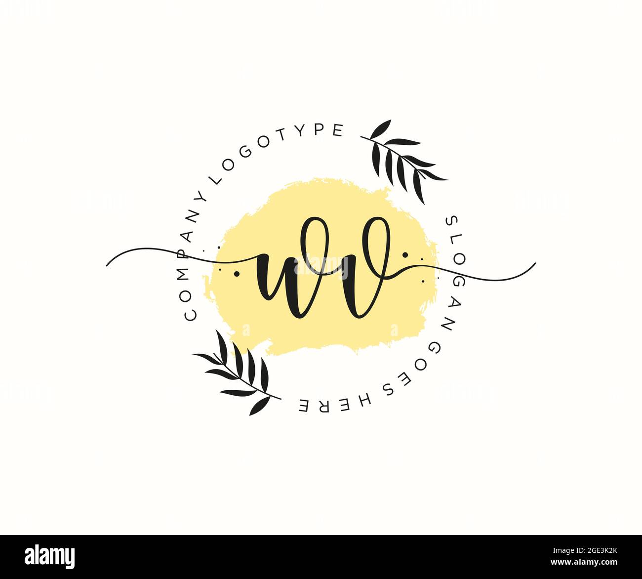 WV Feminine logo beauty monogram and elegant logo design, handwriting ...