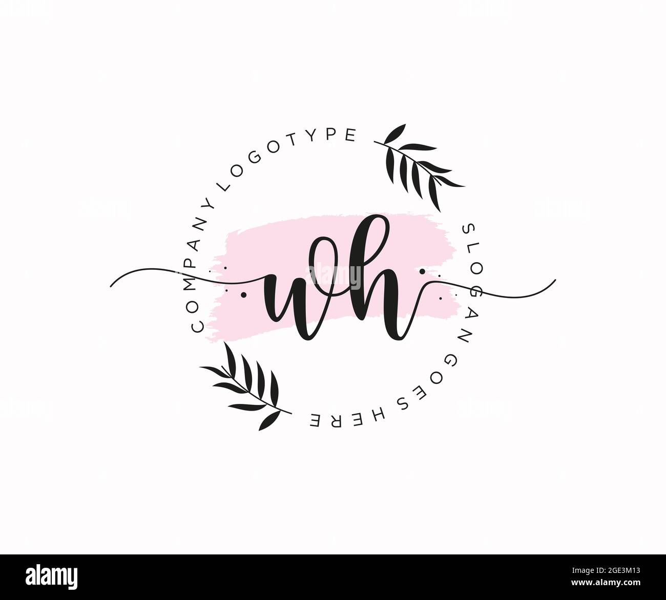 WH Feminine logo beauty monogram and elegant logo design, handwriting ...