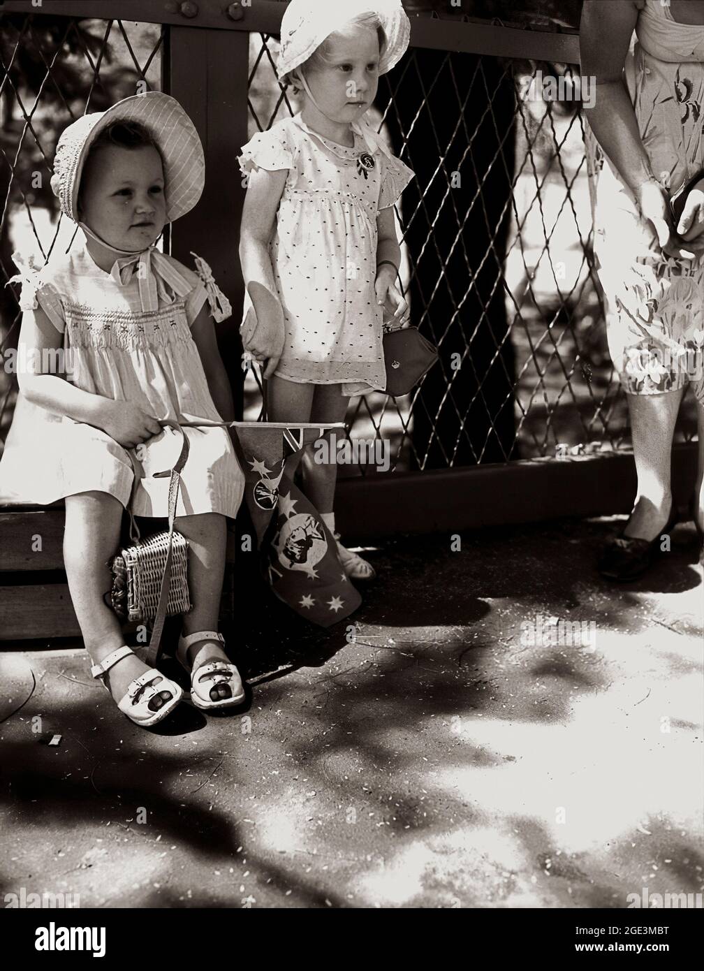 On 3 February 1954 the newly crowned Queen Elizabeth II stepped ashore in Sydney, becoming the first reigning monarch to visit Australia. Australians turned out in their millions to catch a glimpse of the young Queen.  She visited Australia for two months, keeping up a gruelling schedule and it is estimated that almost three-quarters of the Australian population saw the Queen at least once during the visit. From 9 - 18th March she visited Queensland and travelled to Brisbane, Bundaberg, Toowoomba, Cairns, Townsville, Mackay and Rockhampton. Stock Photo