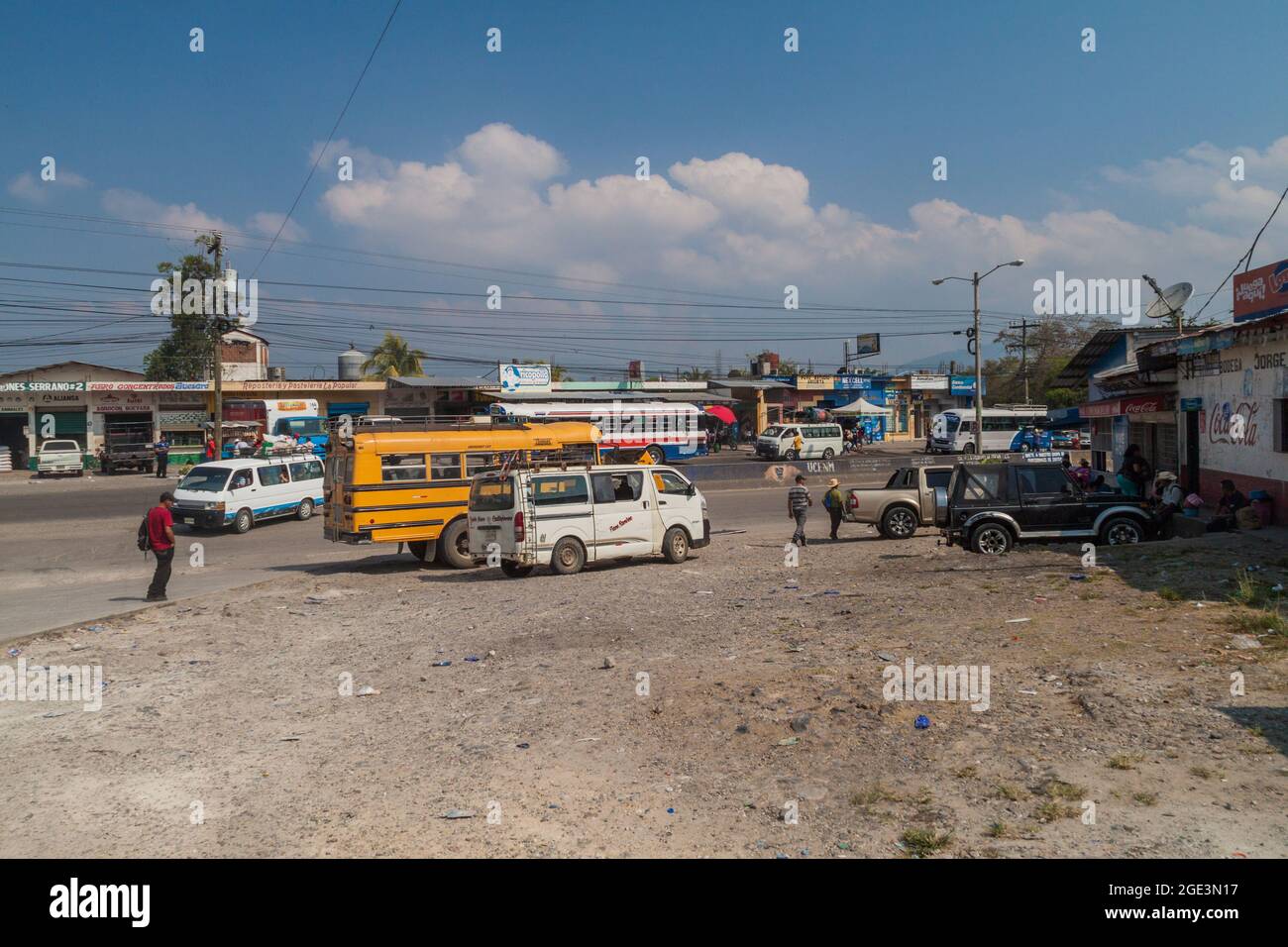 LA ENTRADA, HONDURAS - APRIL 11, 2016: Road traffic in La Entrada town Stock Photo