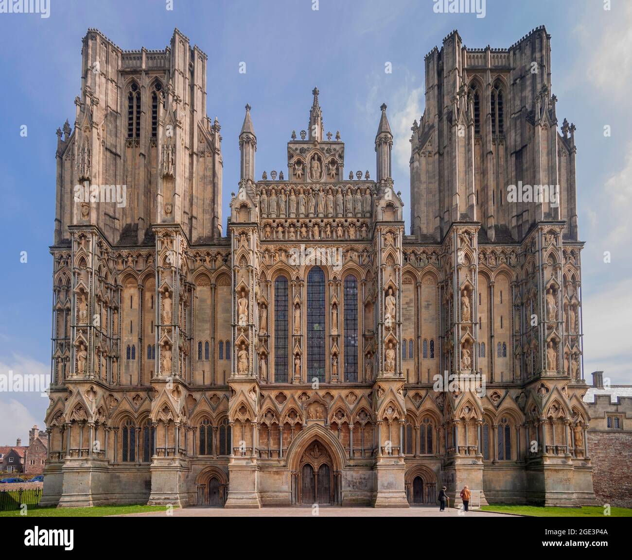 Wells Cathedral is the cathedral of the Church of England Diocese of Bath and Wells. Parts of the building date back to the 10th century, and it is a Stock Photo