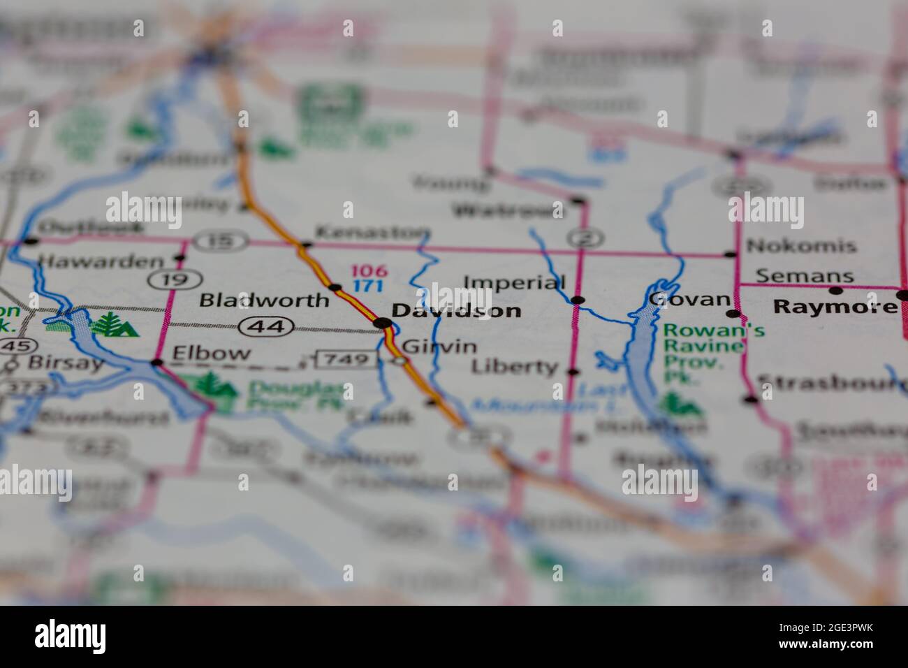 Map of davidson saskatchewan hi-res stock photography and images - Alamy