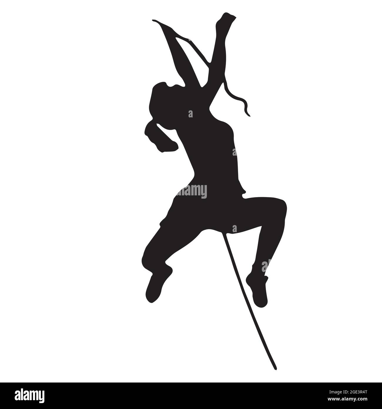 Young girl climbing rock wall Stock Vector Images Alamy