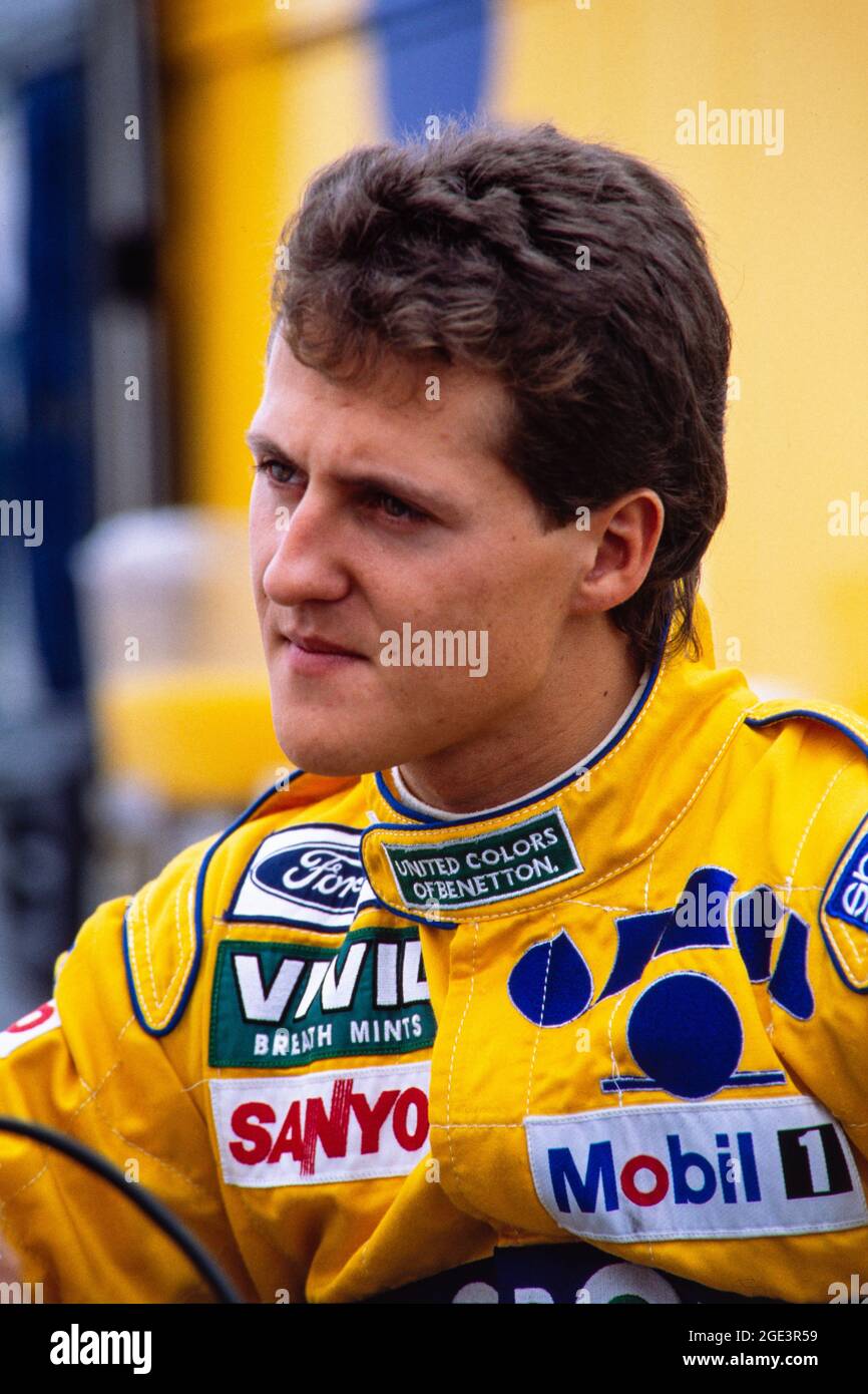 Michael Schumacher (Benetton Ford) on 26.07.1992 at the Formula 1 Grand ...