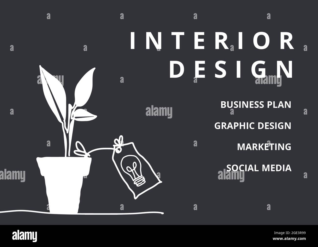 Composition of interior design services text over plant Stock Photo - Alamy