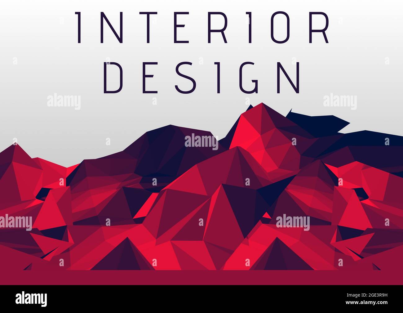 Composition of interior design services text over red shapes Stock ...