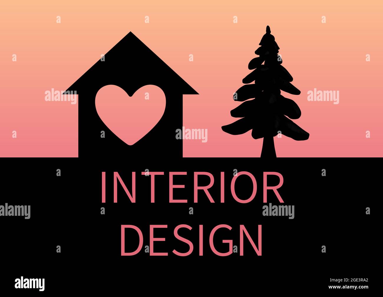 Composition of interior design services text over house icon Stock ...