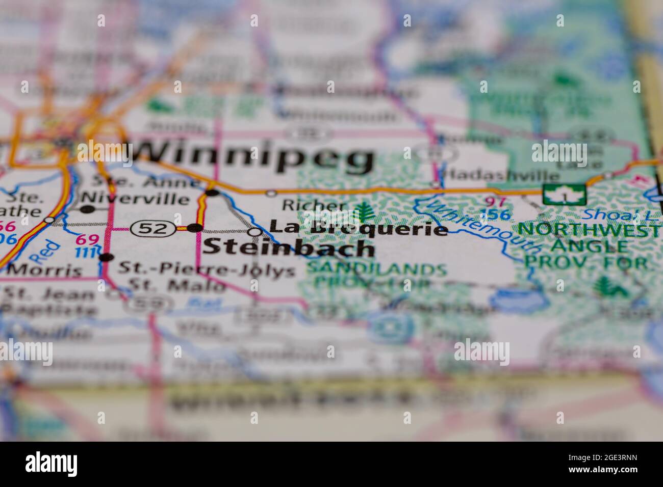 La Broquerie Saskatchewan Canada Shown on a road map or Geography map