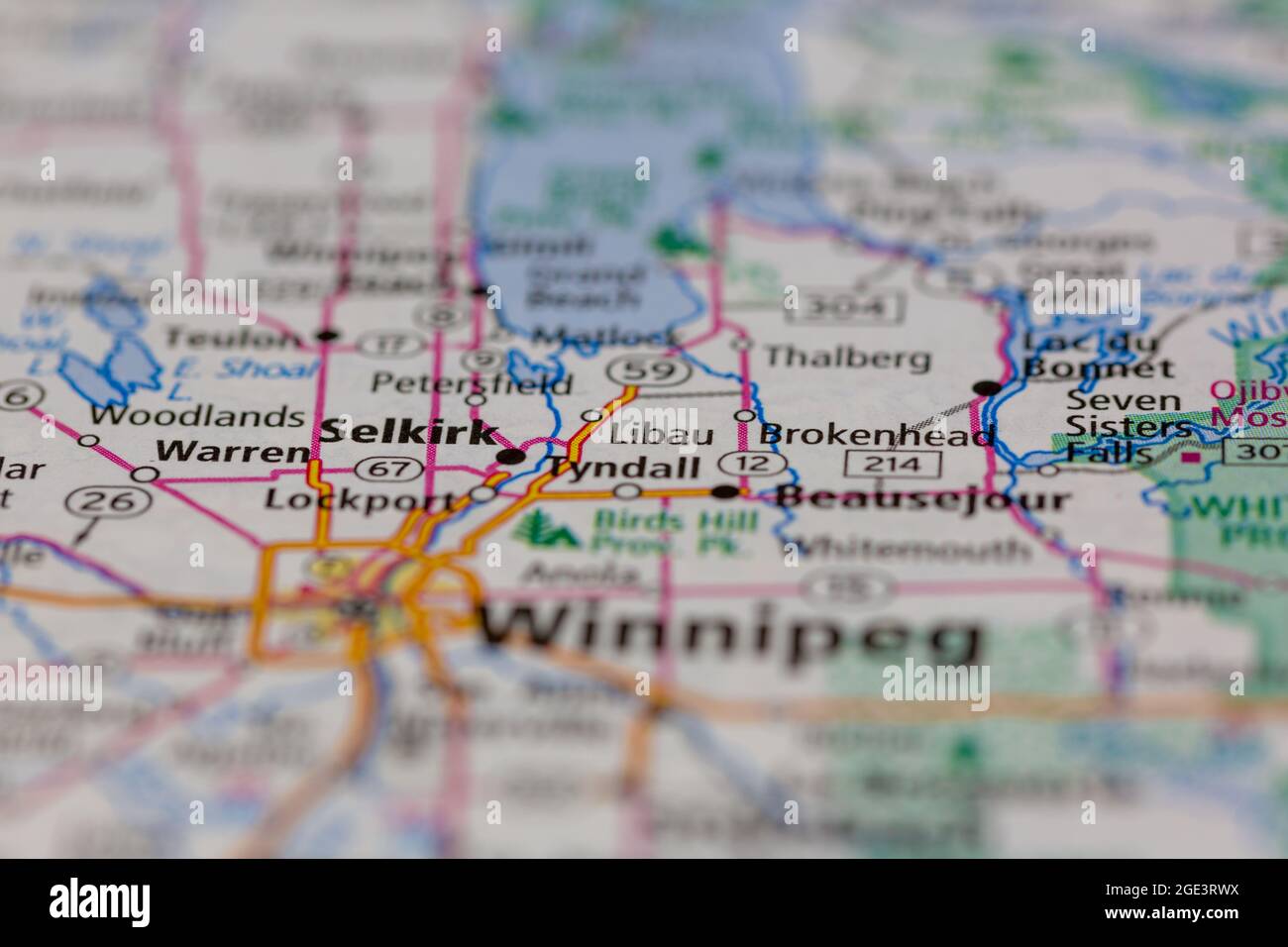 Libau Saskatchewan Canada Shown on a road map or Geography map Stock Photo