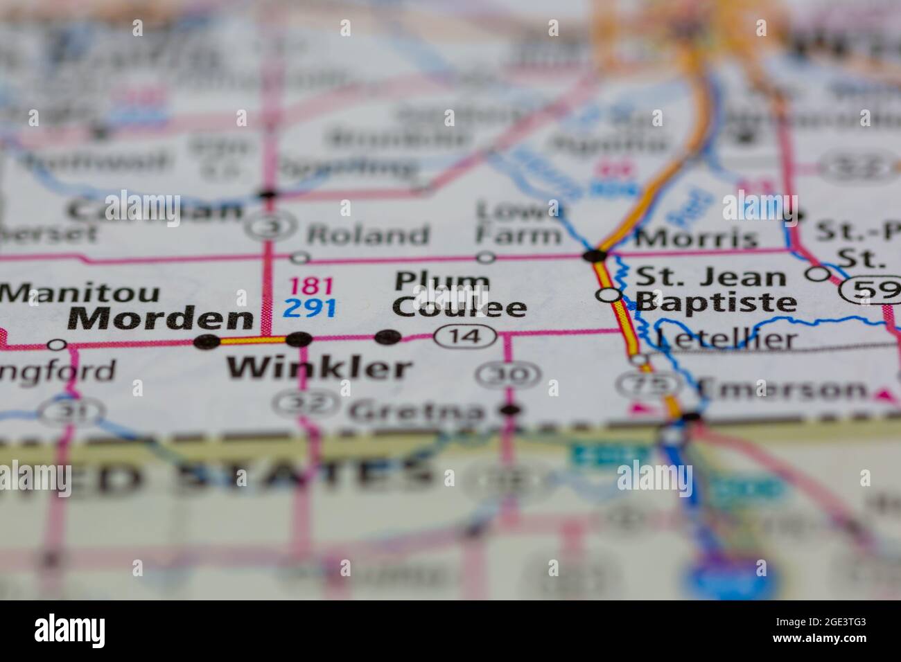 Map of plum coulee hires stock photography and images Alamy