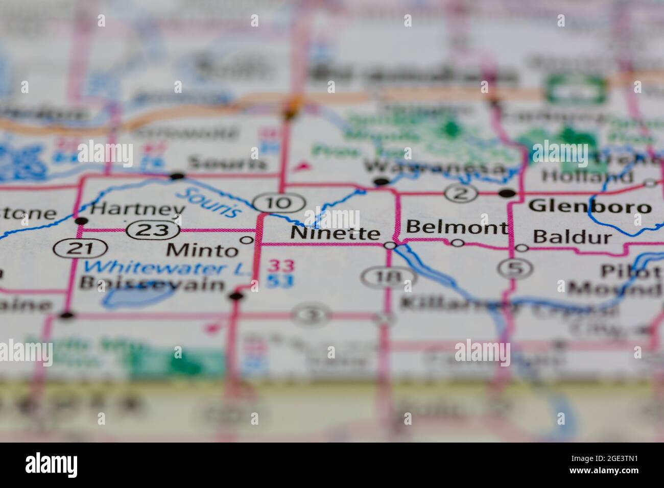 Road Map Of Saskatchewan Ninette Saskatchewan Canada Shown On A Road Map Or Geography Map Stock  Photo - Alamy