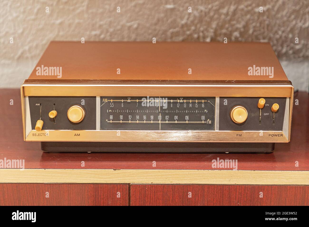 Old Radio Receiver Unit at Wooden Shelf Stock Photo Alamy