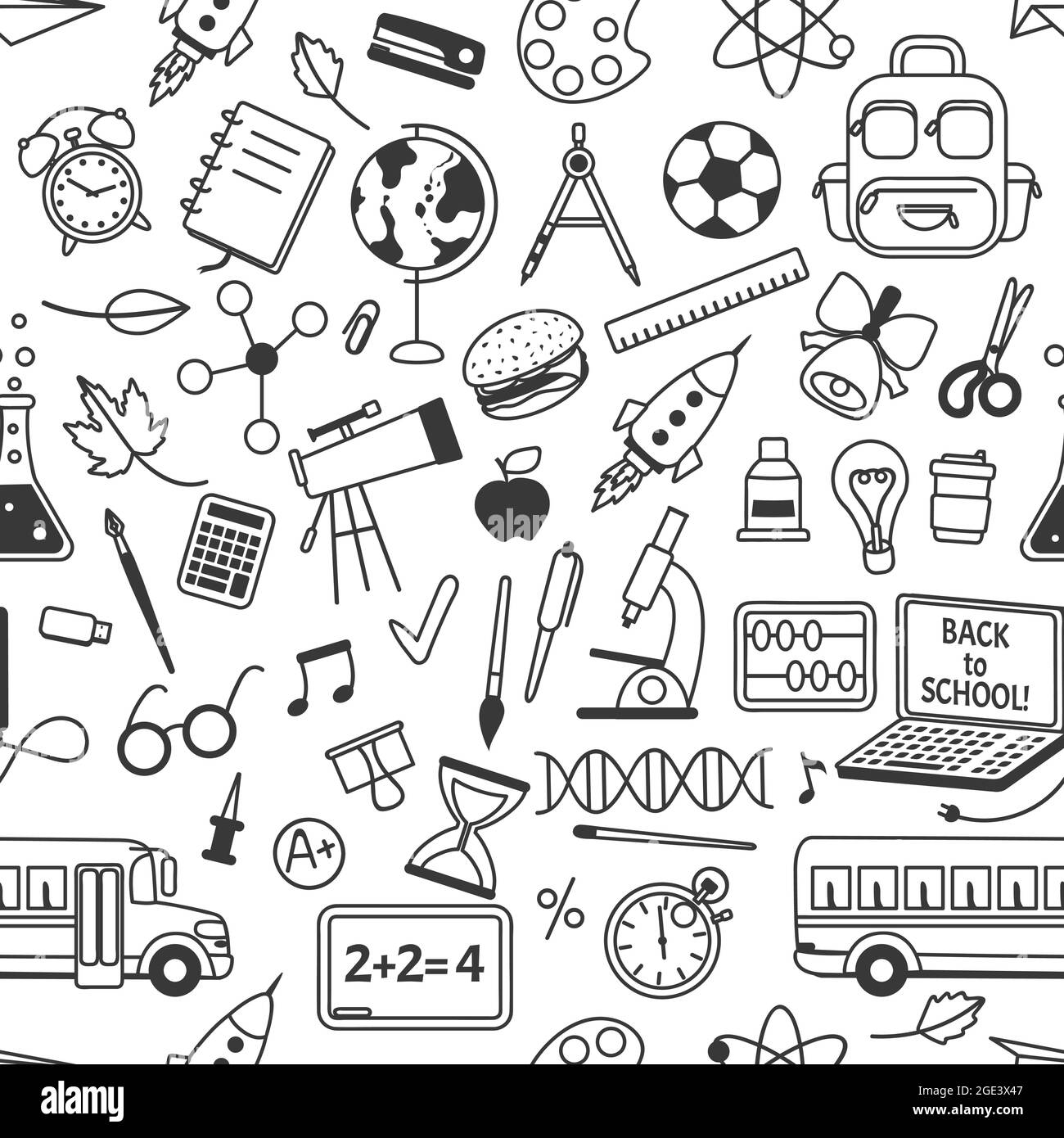 Doodle art school education student and tools Stock Vector Image & Art -  Alamy
