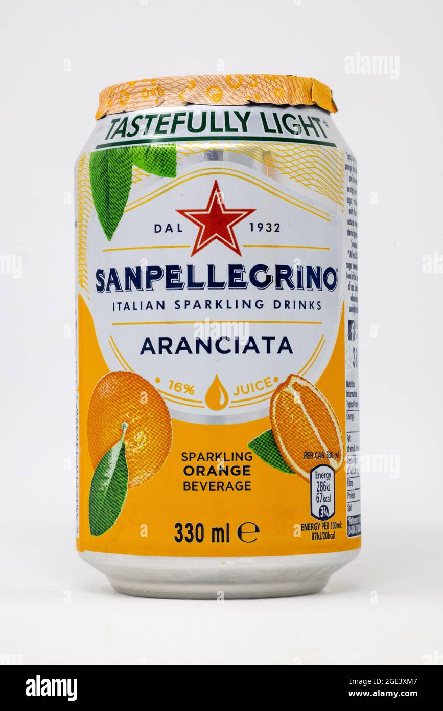 San Pellegrino Aranciata (Orange) Stock Photo