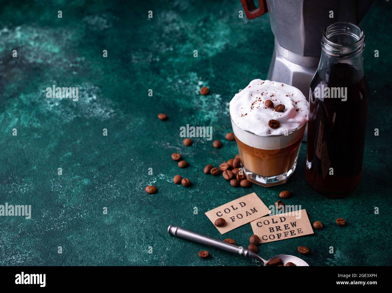 Cold brew coffee with cold foam Stock Photo Alamy