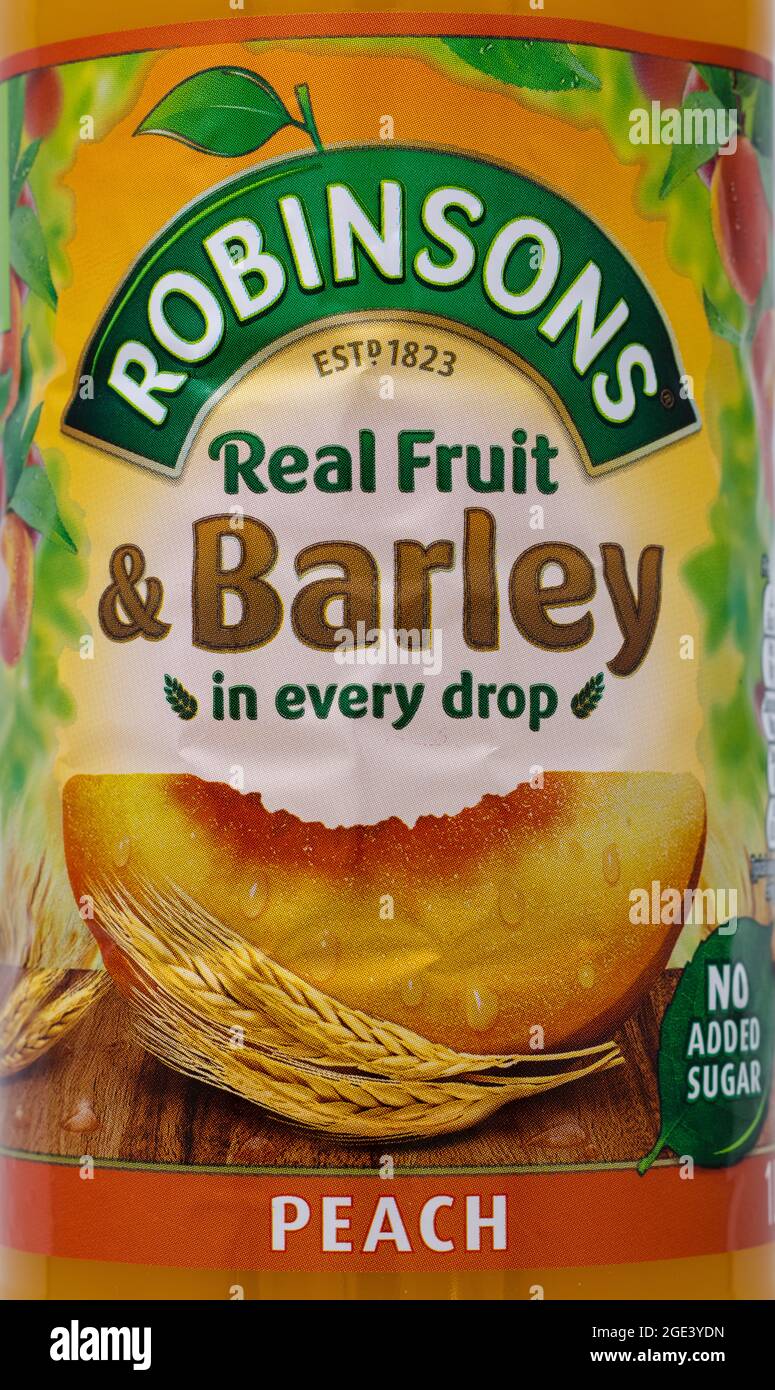 Robinsons Fruit & Barley Peach Squash Stock Photo Alamy