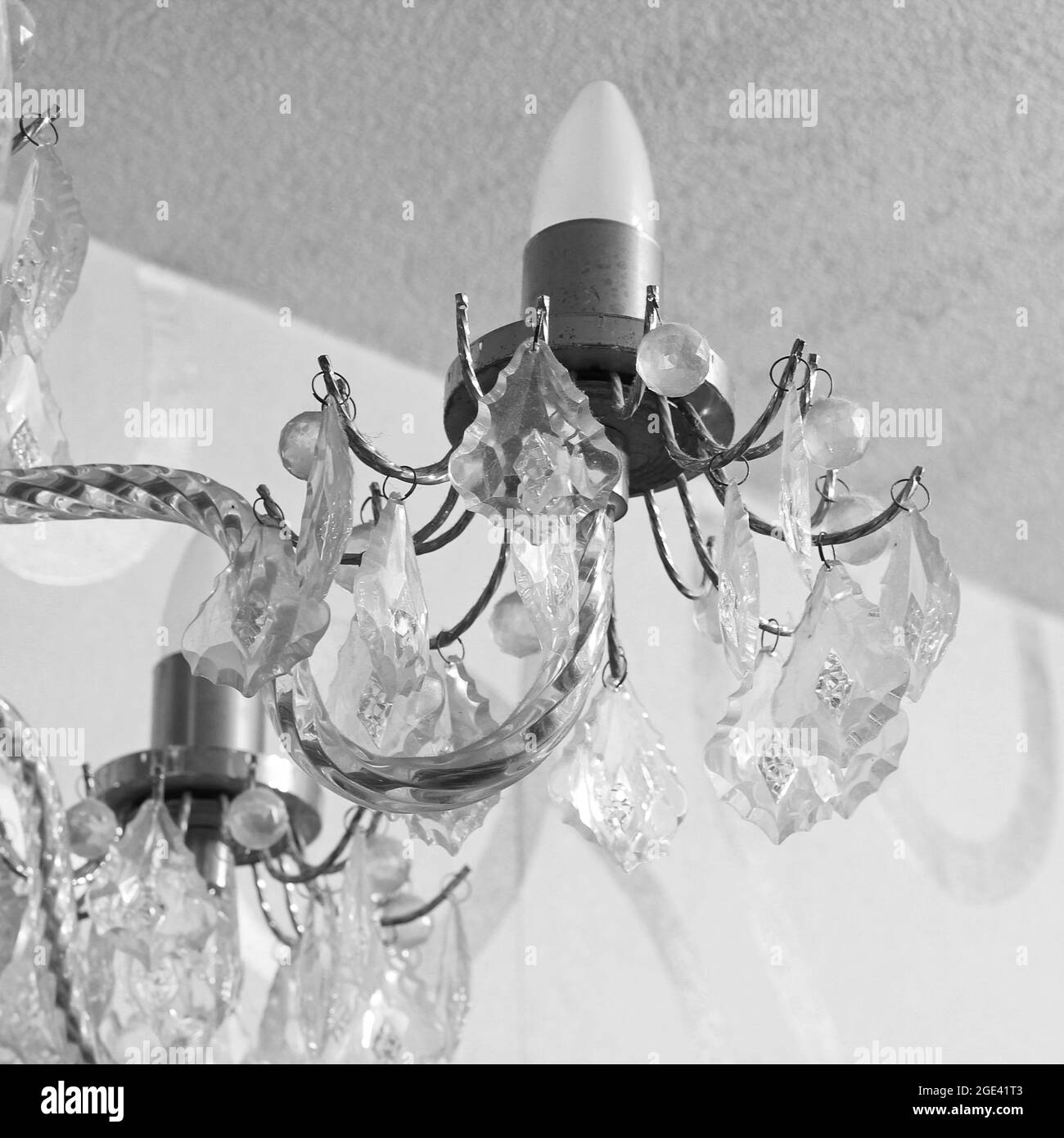 Crystal chandelier Black and White Stock Photos & Images Alamy