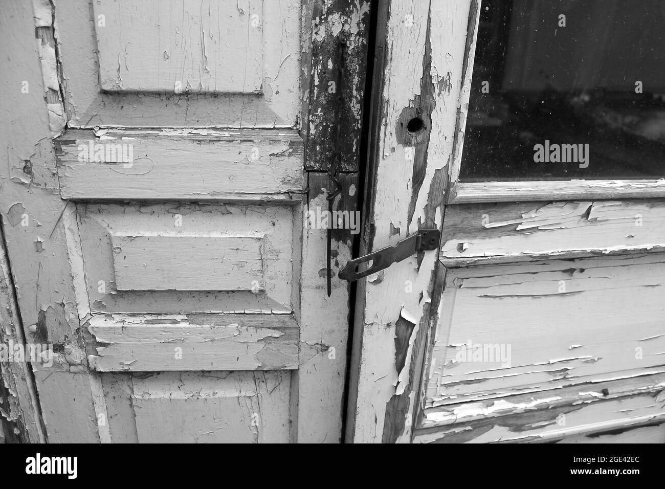 Old doors. Black and white photo Stock Photo - Alamy