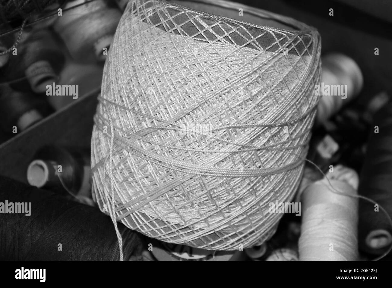 Threads. Black and white photo Stock Photo