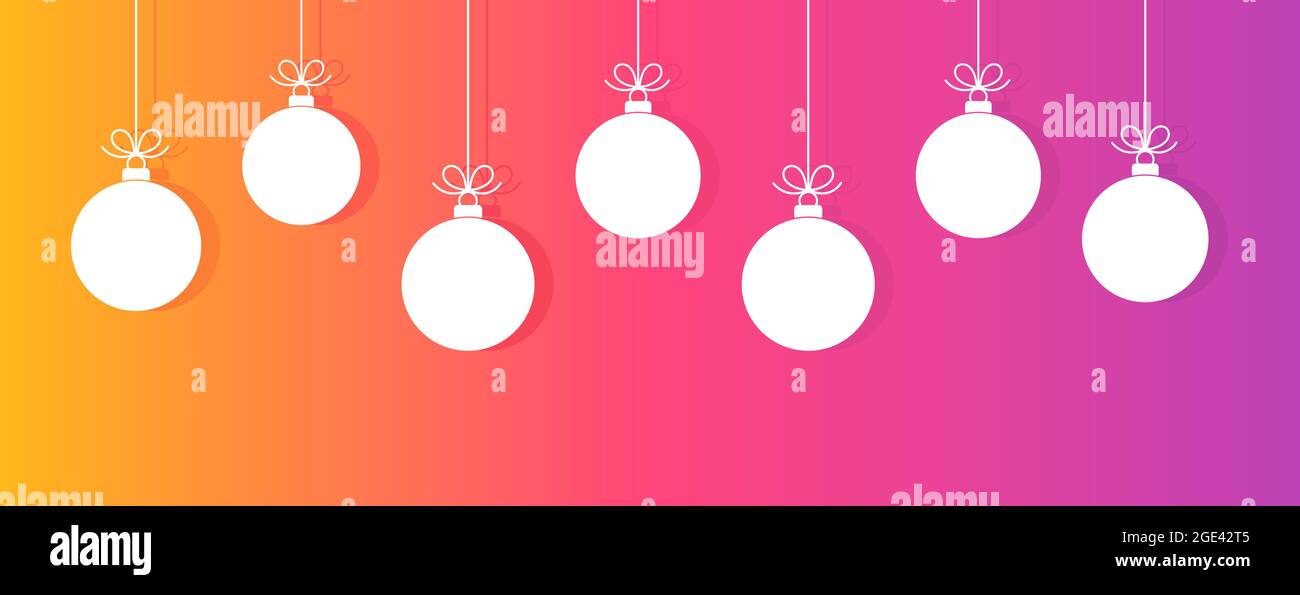 Christmas baubles on colorful gradient background. Vector illustration ...