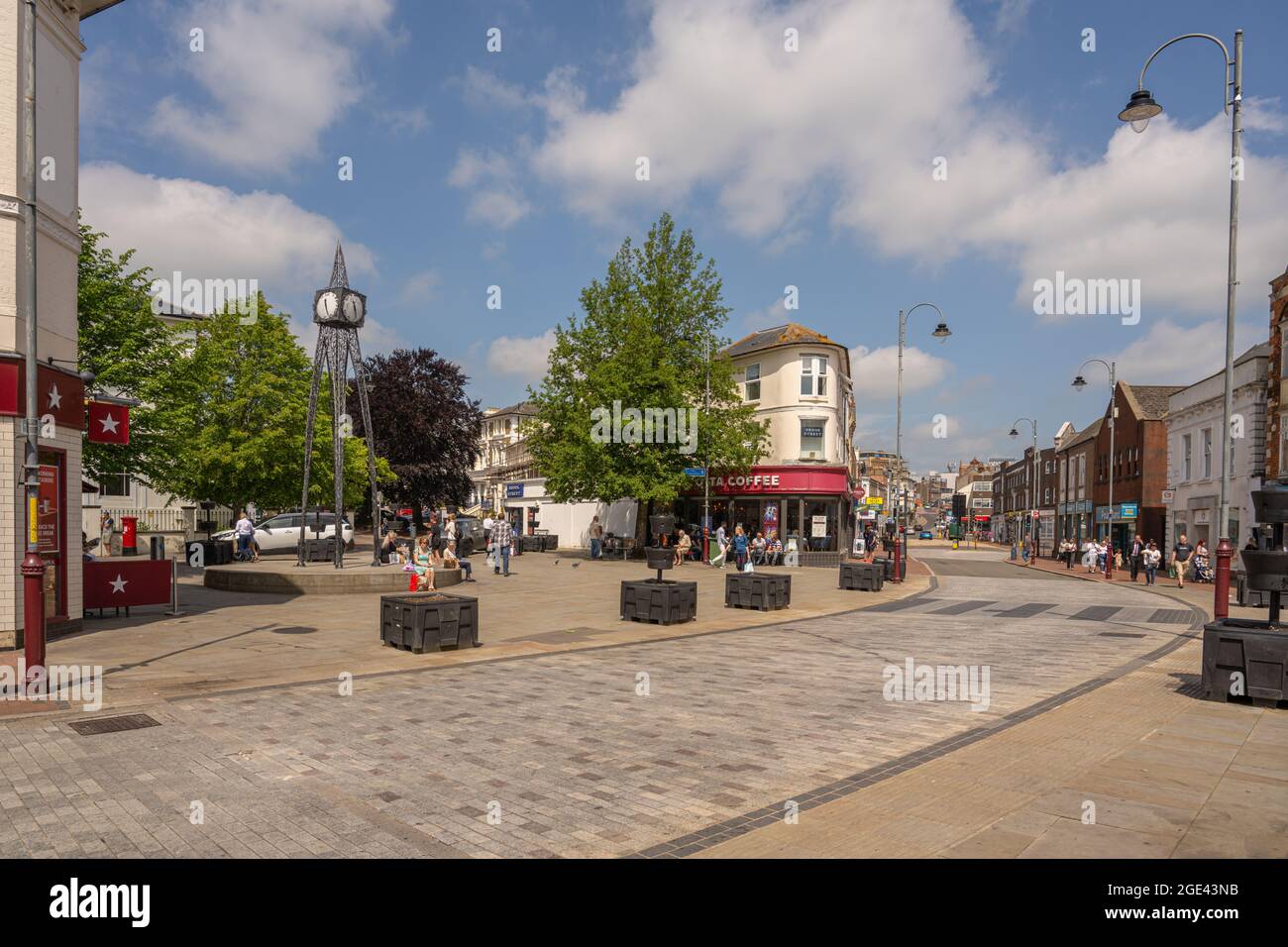 Shopping area in central Tunbridge Wells at the junction of Mount Ephraim Road and Mount
