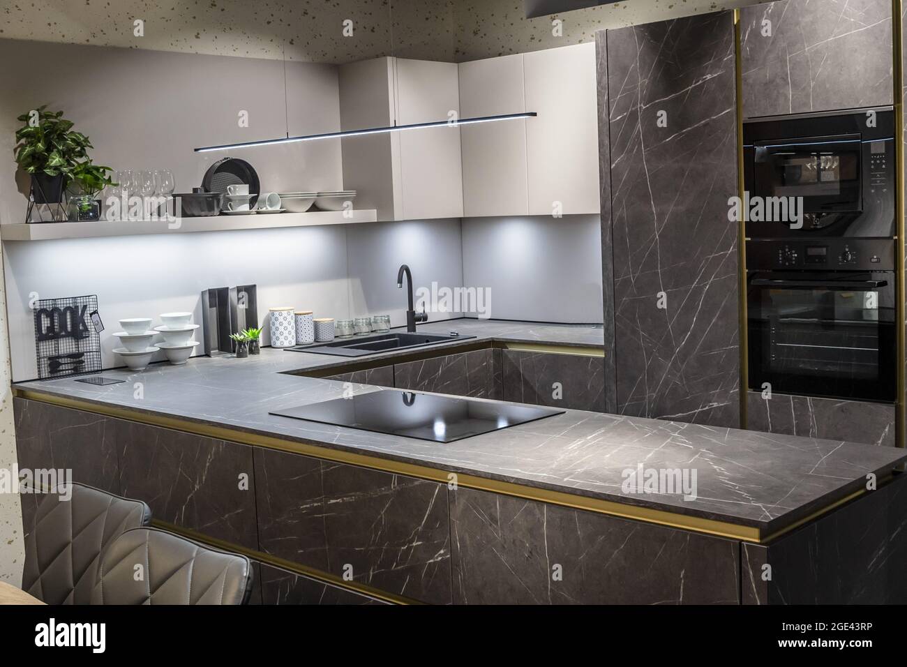 ZADAR, CROATIA   Aug 20, 20 Beautiful modern kitchen in luxury ...