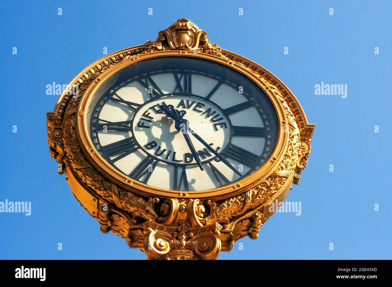 Famous clock in Flatiron district next to Flatiron Building in Manhattan, New York Stock Photo