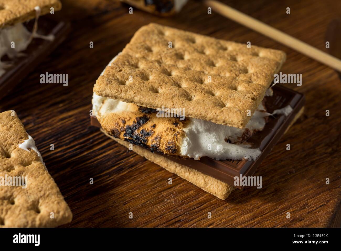 Sweet Marshmallow and Chocolate Smores with Cracker Stock Photo Alamy