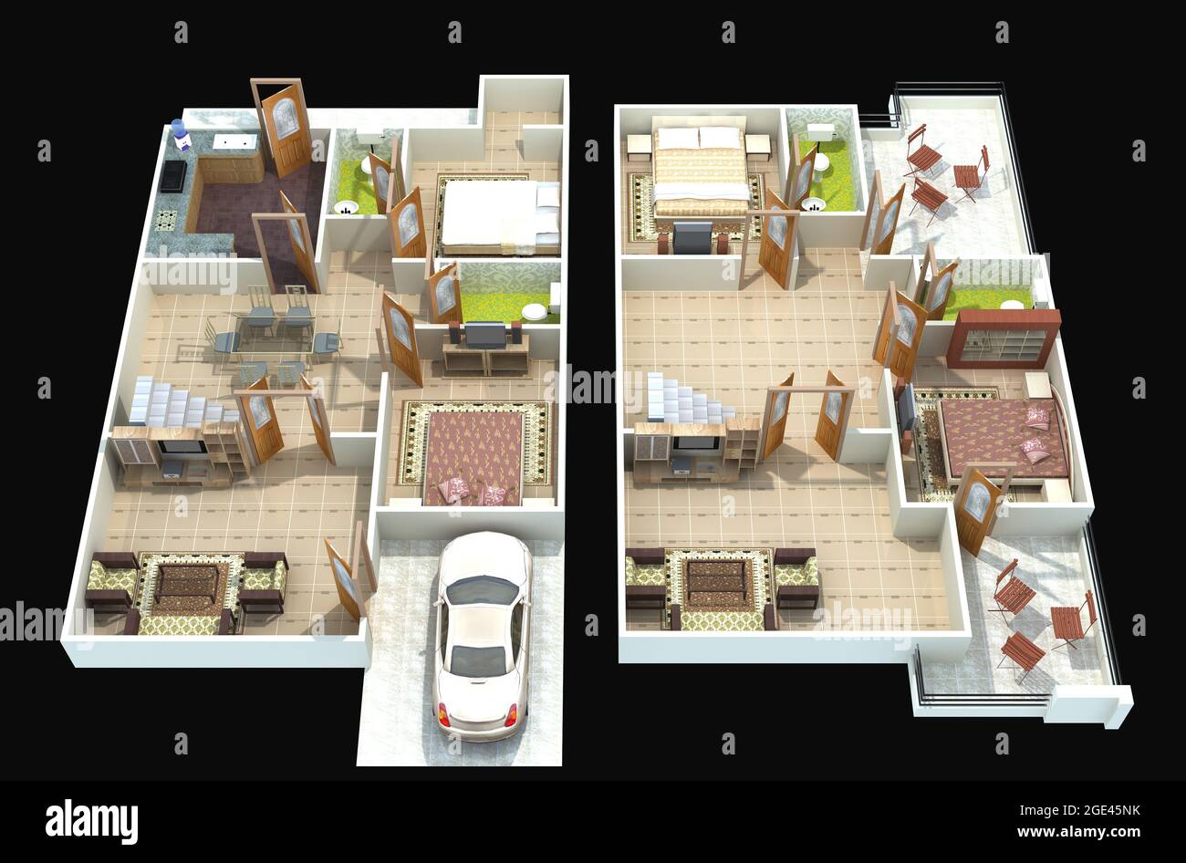 3d Rendering Of An Apartment Interior Plan Design Stock Photo Alamy