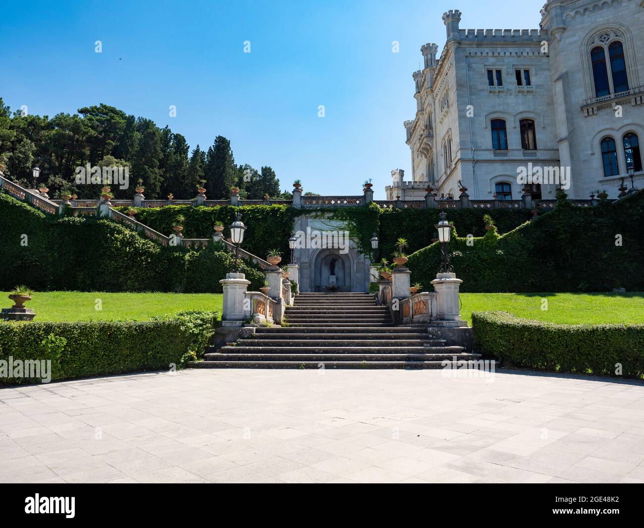 Vieo of Miramare Castle in Trieste Stock Photo