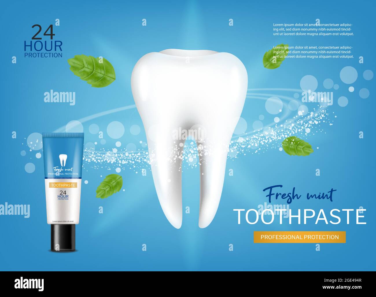 Toothpaste Key Visual Design Fresh mint toothpaste Vector realistic. Special hygiene product ...