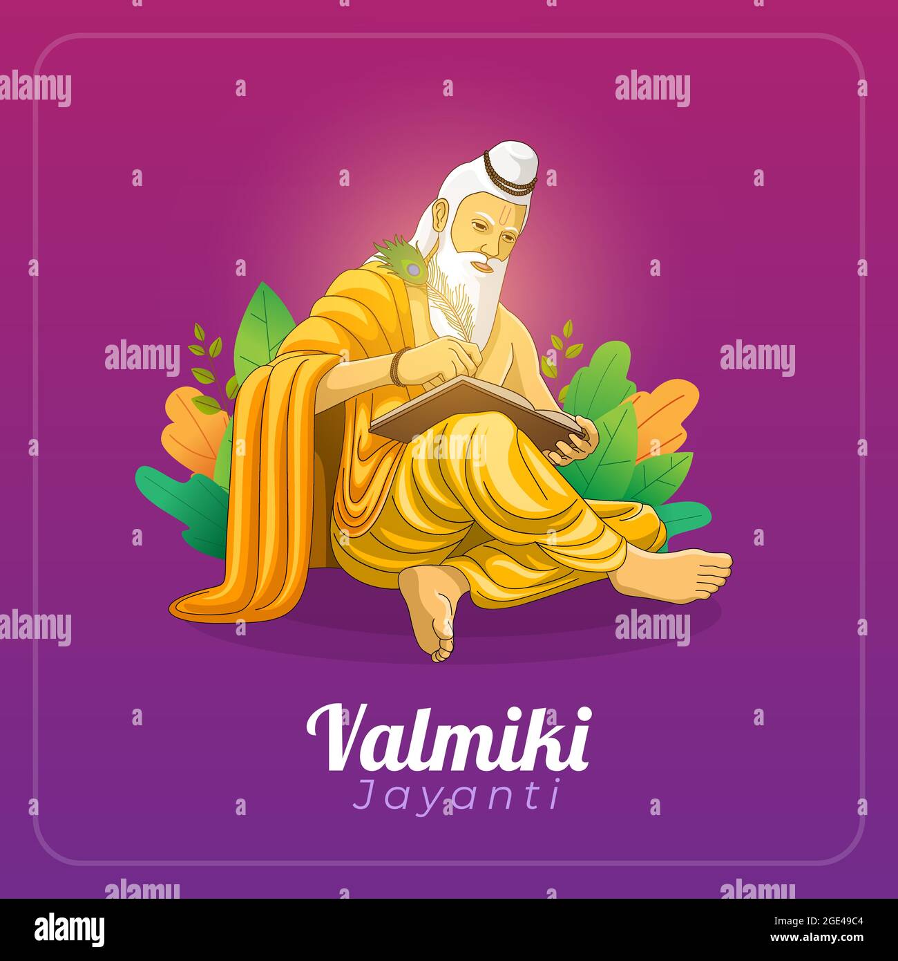 Happy Valmiki Jayanti Greetings Card Stock Vector