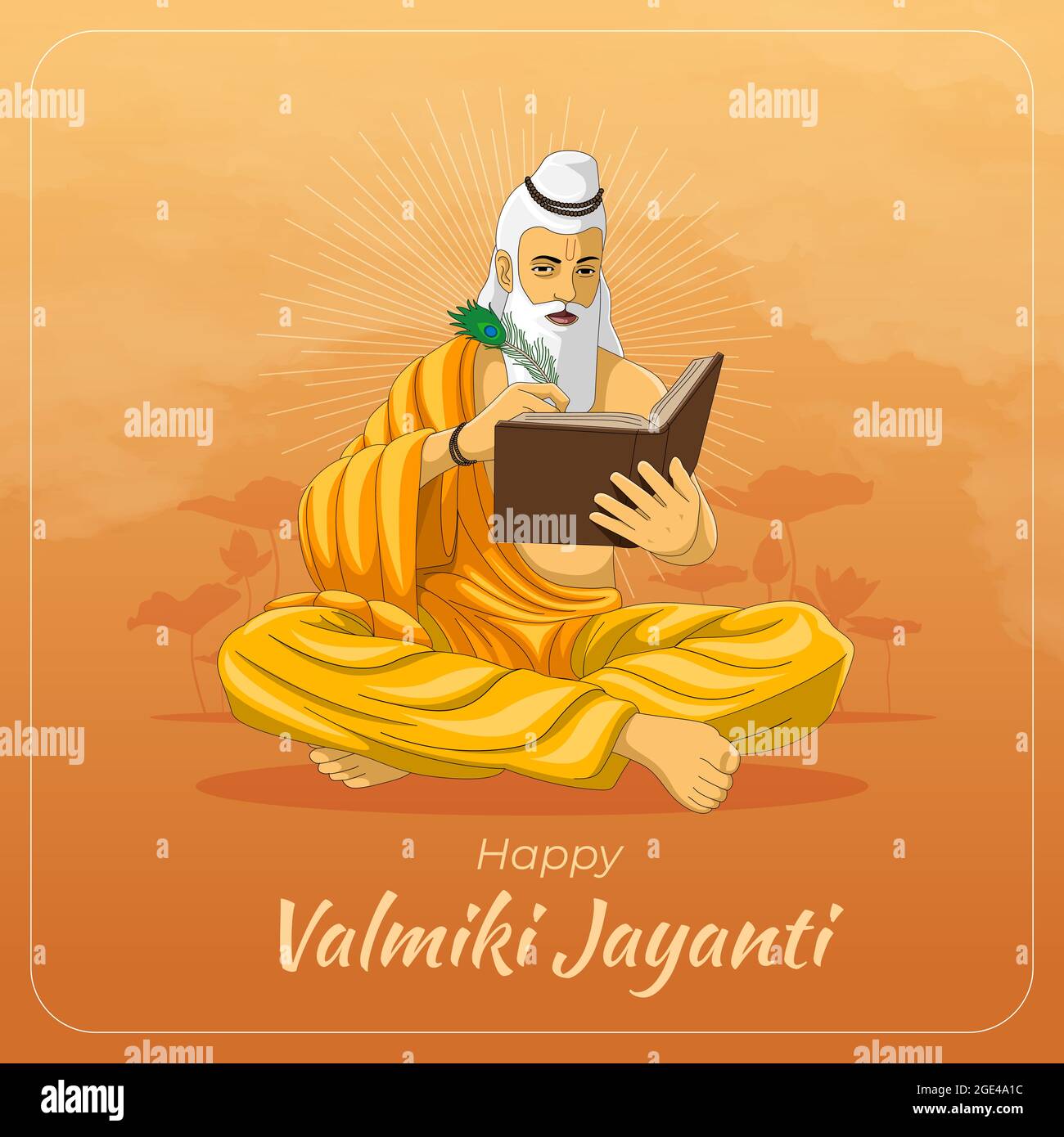 Happy Maharishi Valmiki Jayanti Greetings Card Stock Vector