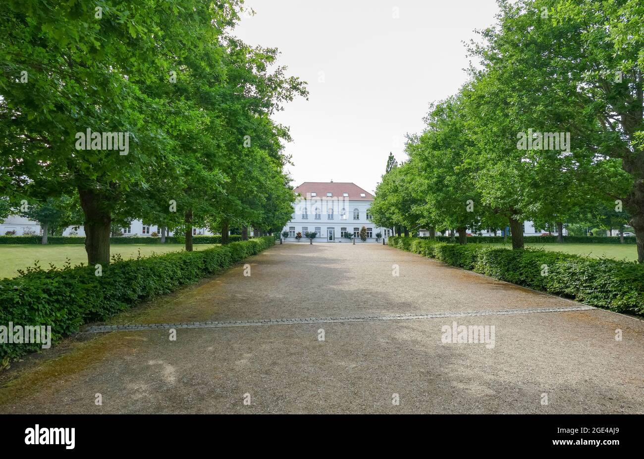 Scenery around the Putbus Circus, a classicist building area at Ruegen island in Germany Stock Photo