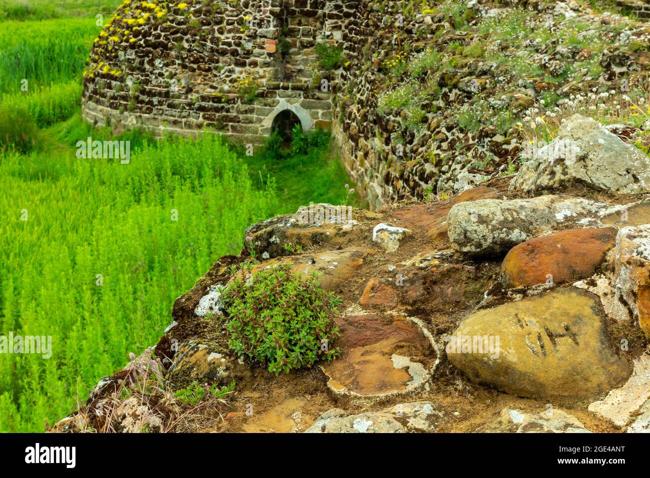 The ruins of Bolingbroke Castle a 13th century medieval castle in Old Bolingbroke Lincolnshire East Midlands England UK Stock Photo
