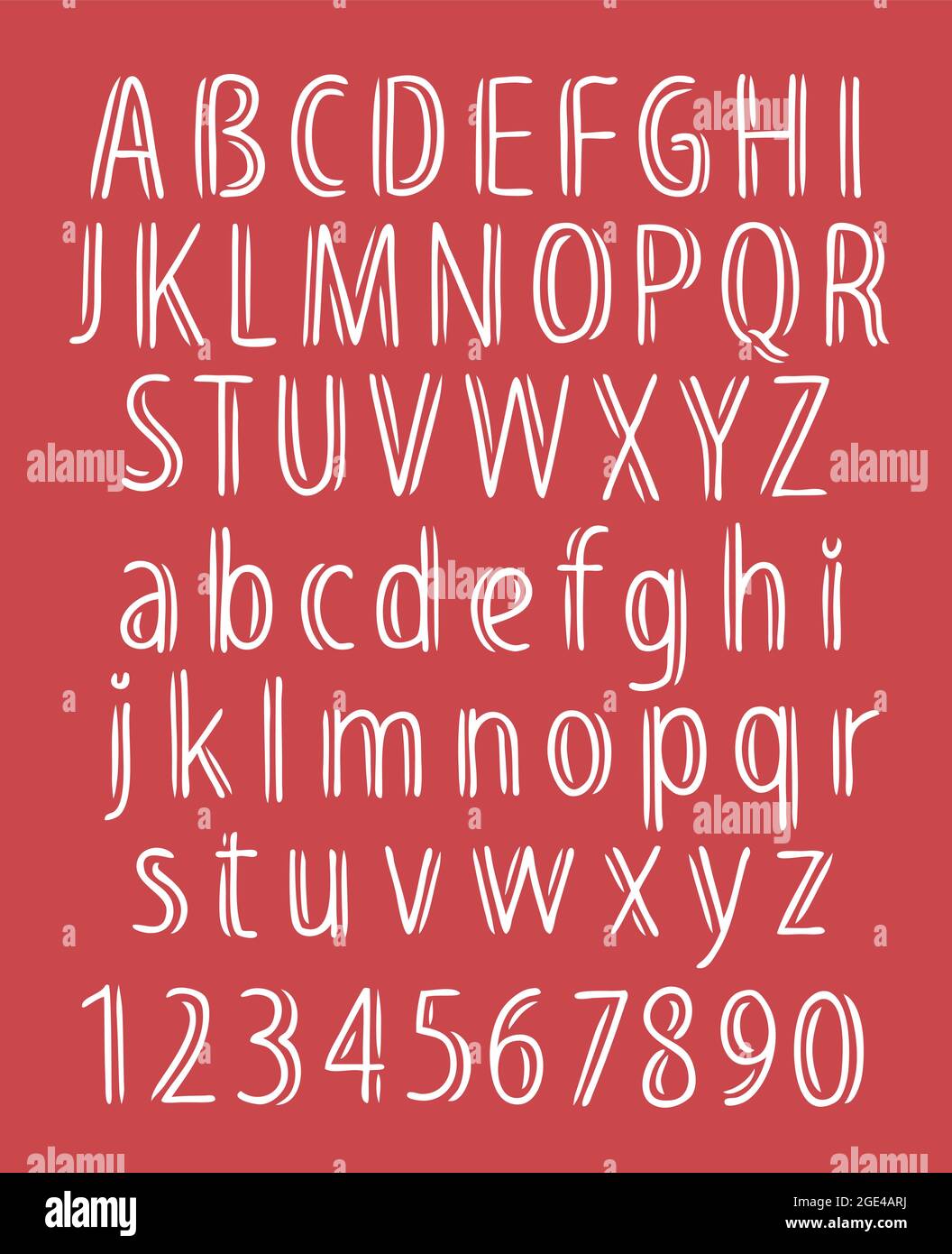 Hand drawn letters. Stylish font ABC in a linear sketch style