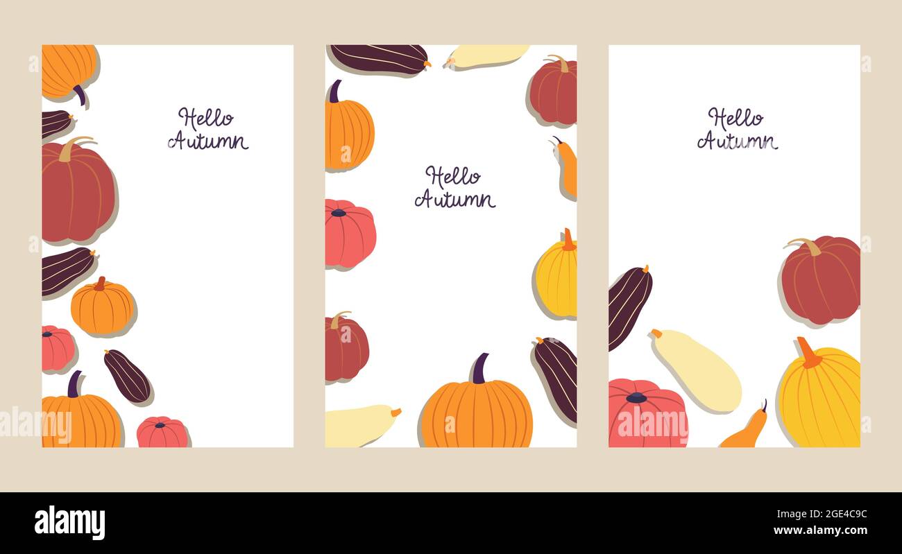 Hello autumn. Background collection with copy space Stock Vector
