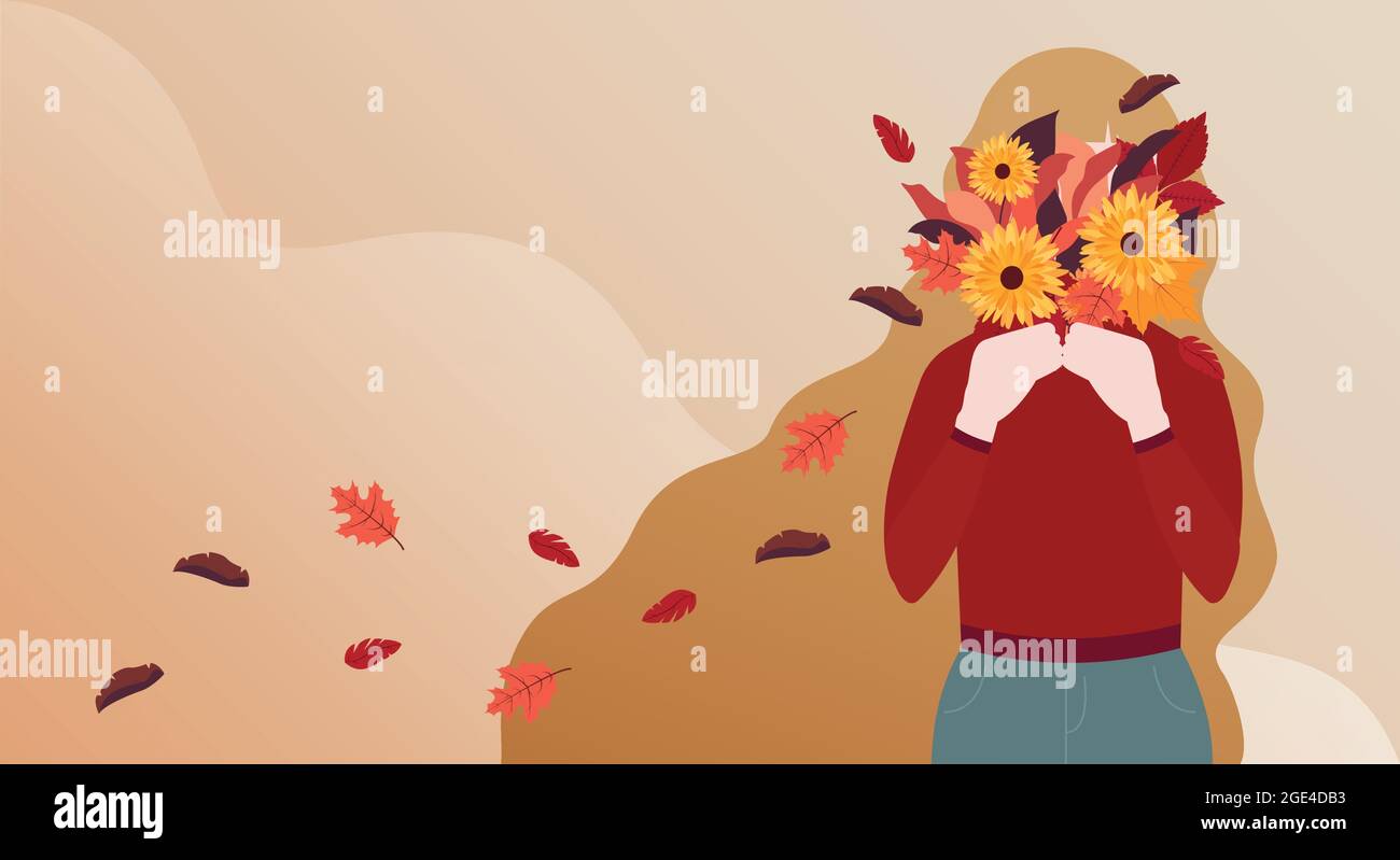 Fall season. Vector illustration with copy space Stock Vector