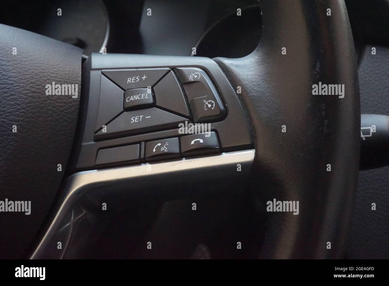 Modern steering wheel with multifunction buttons for quick control