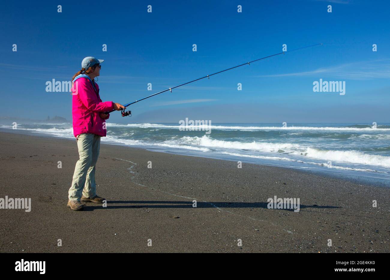 Surf fishing, Pistol River State Park, Oregon Stock Photo Alamy