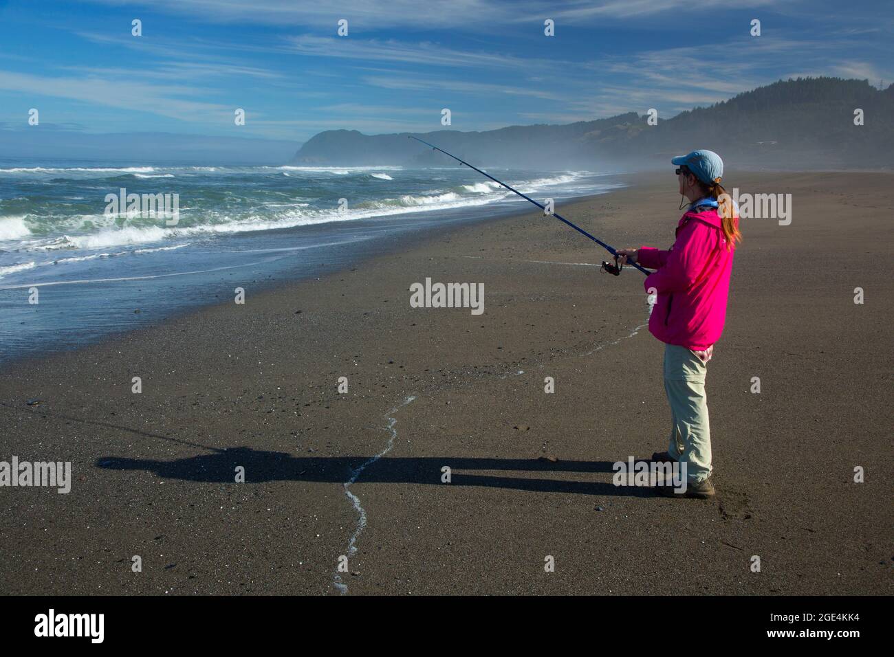 Surf fishing, Pistol River State Park, Oregon Stock Photo Alamy
