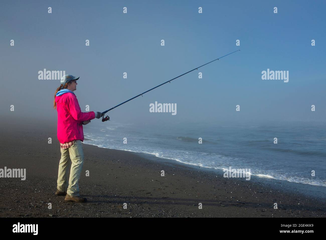 Surf fishing, Pistol River State Park, Oregon Stock Photo Alamy